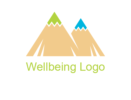 color pencil tips in mountain peak shape logo