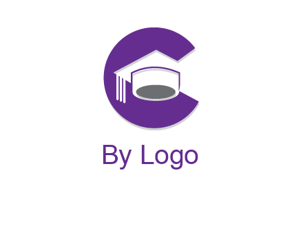 graduation hat in letter C logo