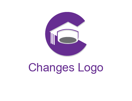 graduation hat in letter C logo