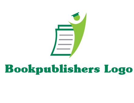 happy swoosh student against pages with graduation hat logo icon
