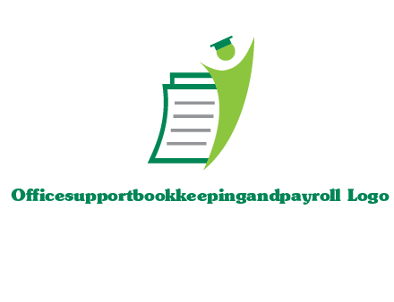 happy swoosh student against pages with graduation hat logo icon