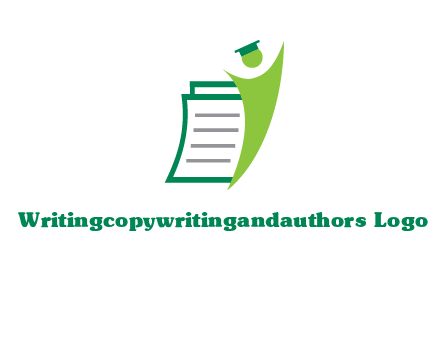 happy swoosh student against pages with graduation hat logo icon