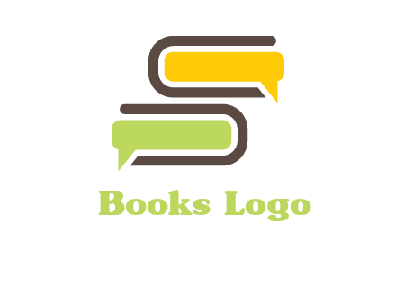 books with chat bubbles logo