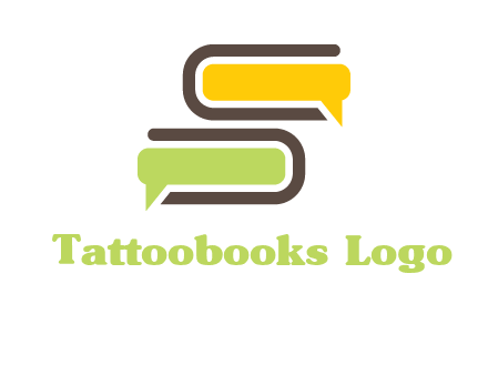 books with chat bubbles logo