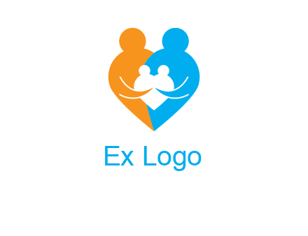 heart shaped family icon