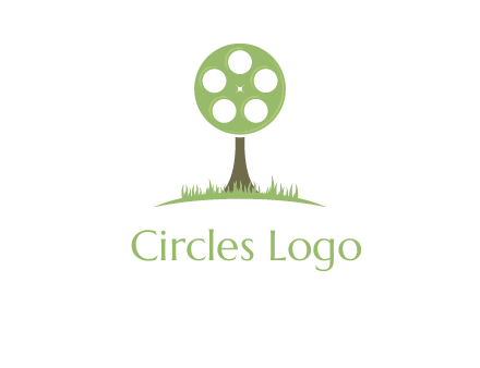 film reel on tree logo