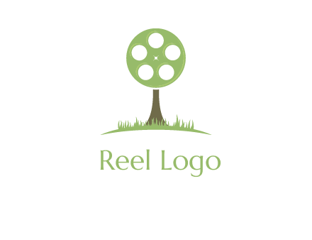 film reel on tree logo