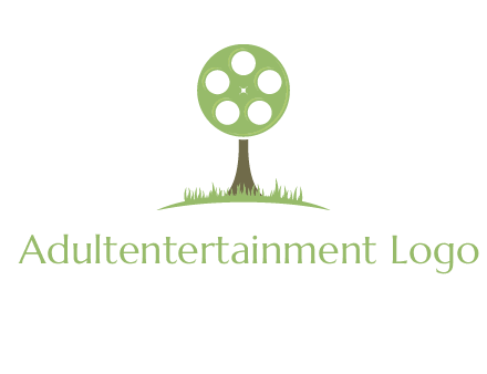 film reel on tree logo