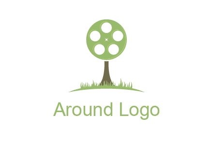 film reel on tree logo