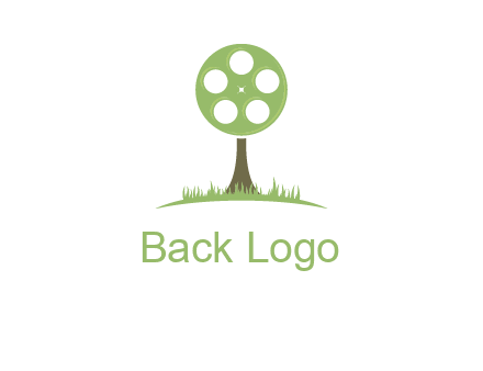 film reel on tree logo
