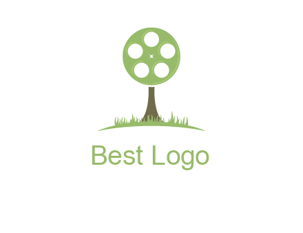 film reel on tree logo