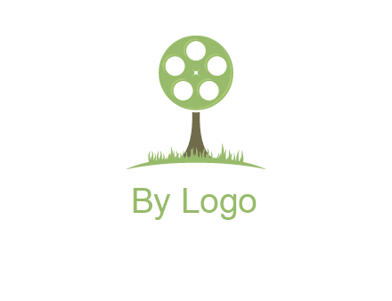 film reel on tree logo
