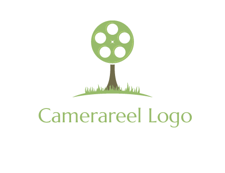film reel on tree logo