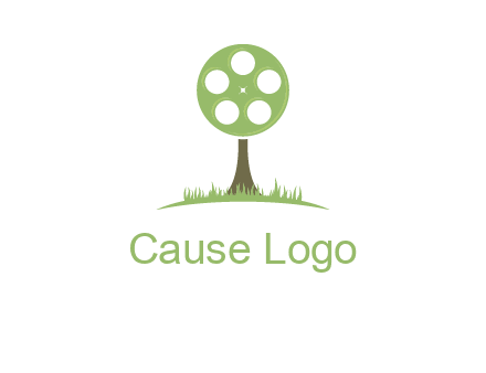 film reel on tree logo