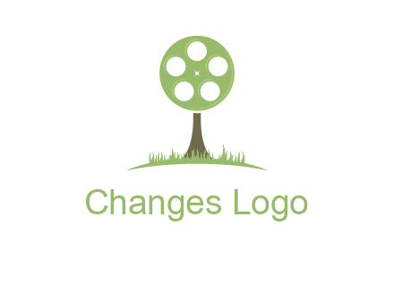 film reel on tree logo