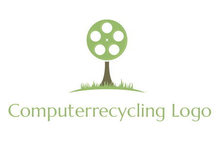 film reel on tree logo