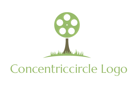 film reel on tree logo