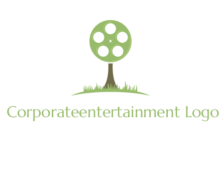 film reel on tree logo