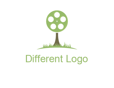 film reel on tree logo