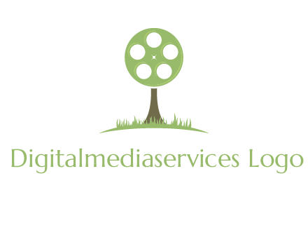 film reel on tree logo