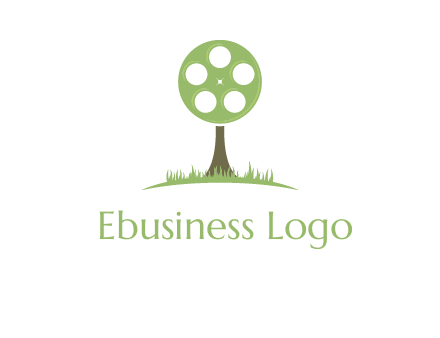 film reel on tree logo