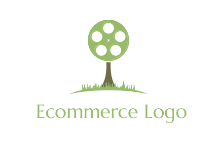 film reel on tree logo