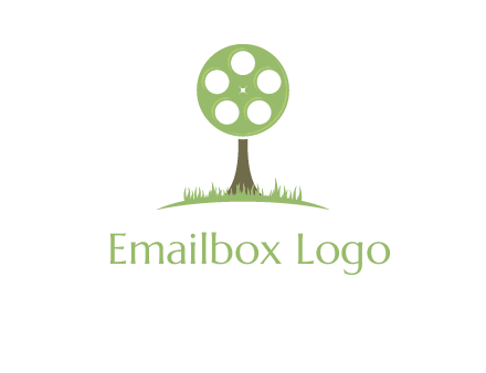 film reel on tree logo