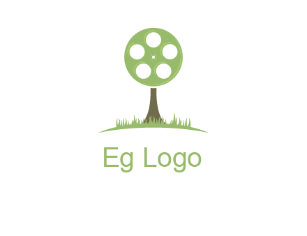 film reel on tree logo