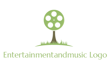 film reel on tree logo