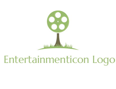 film reel on tree logo