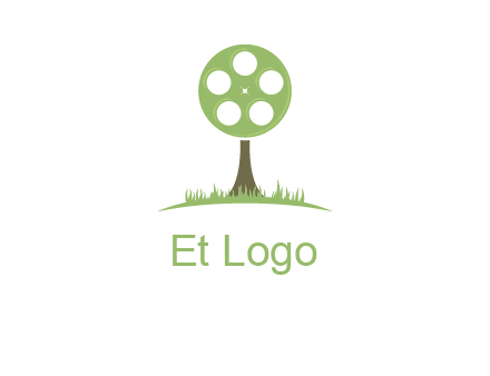 film reel on tree logo