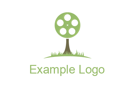 film reel on tree logo