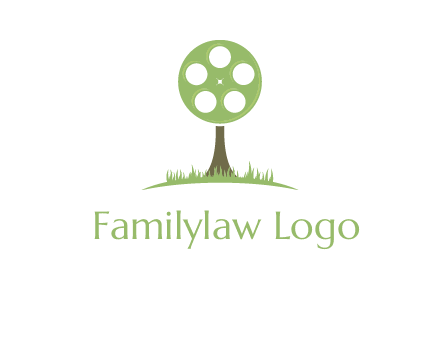 film reel on tree logo