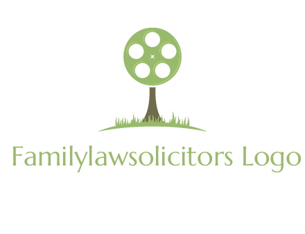 film reel on tree logo
