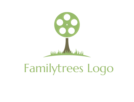 film reel on tree logo
