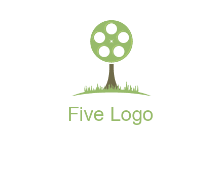 film reel on tree logo
