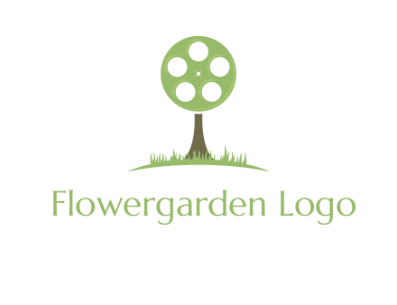 film reel on tree logo
