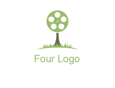 film reel on tree logo