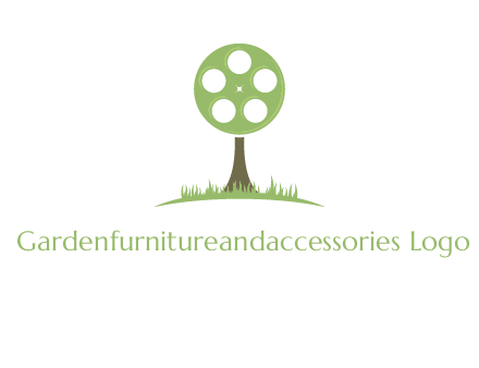 film reel on tree logo