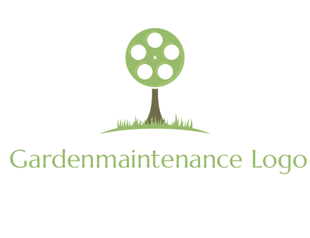 film reel on tree logo