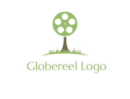 film reel on tree logo