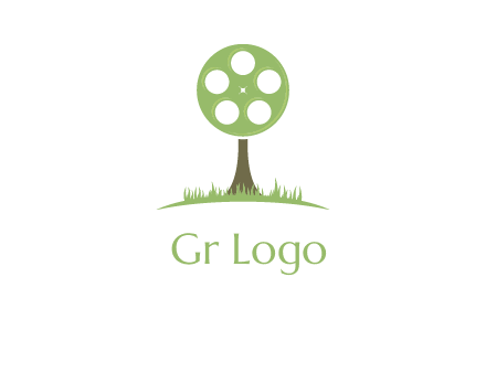 film reel on tree logo