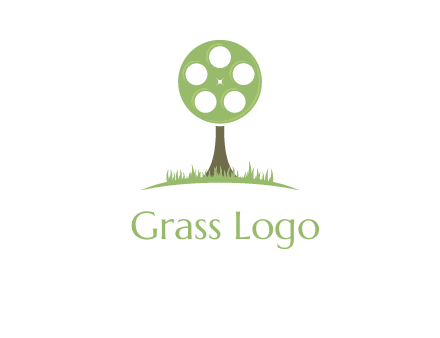 film reel on tree logo