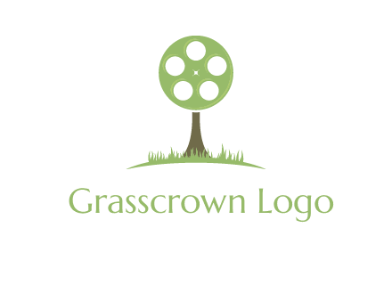 film reel on tree logo