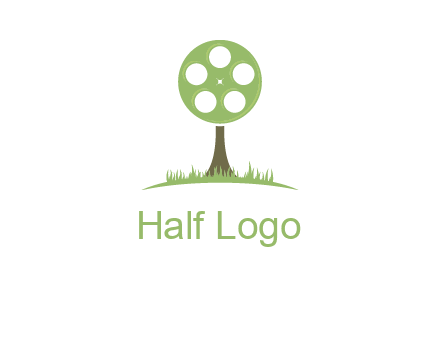 film reel on tree logo