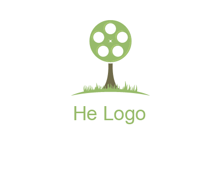 film reel on tree logo