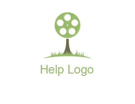 film reel on tree logo
