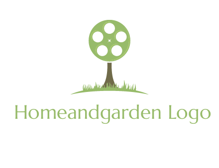 film reel on tree logo