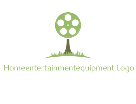 film reel on tree logo