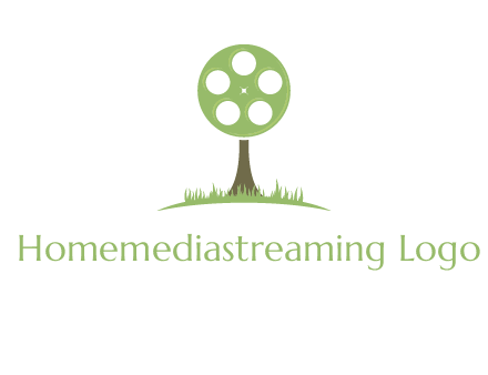 film reel on tree logo